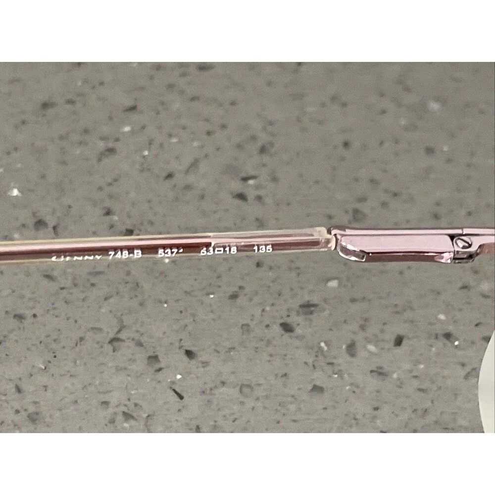 Genny Italy 748-B 5371 53-18-135 Pink Metal Half Rim Eyeglasses Frames ONLY